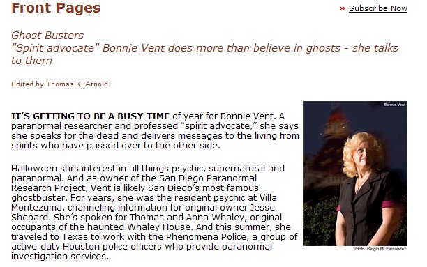 Bonnie Vent - San Diego Magazine Article